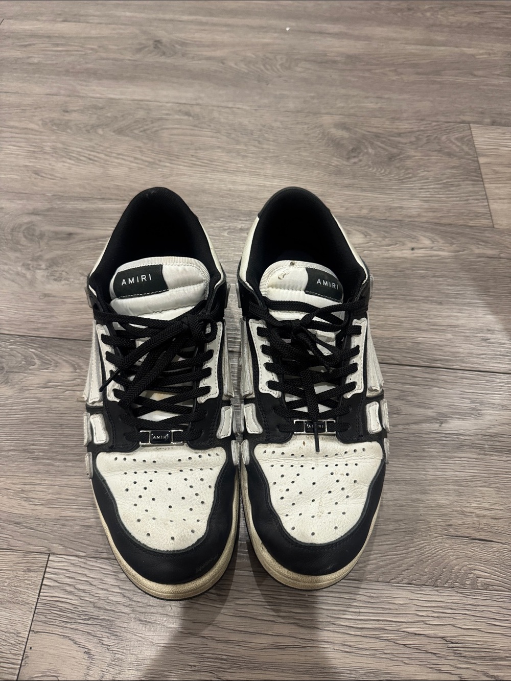 AMIRI Black & White Low-Top Lace-Up Sneakers